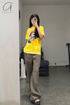 Walter Van BeirendonCK Facial T-shirts AW22-23 8017 Lemon Color